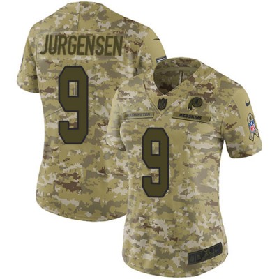 Nike Washington Commanders #9 Sonny Jurgensen Camo Women's Stitched NFL Limited 2018 Salute to Service Jersey